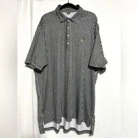 FENNEC Buffalo Checkered Golf Polo black/whiteMens XXL - Picture 1 of 5